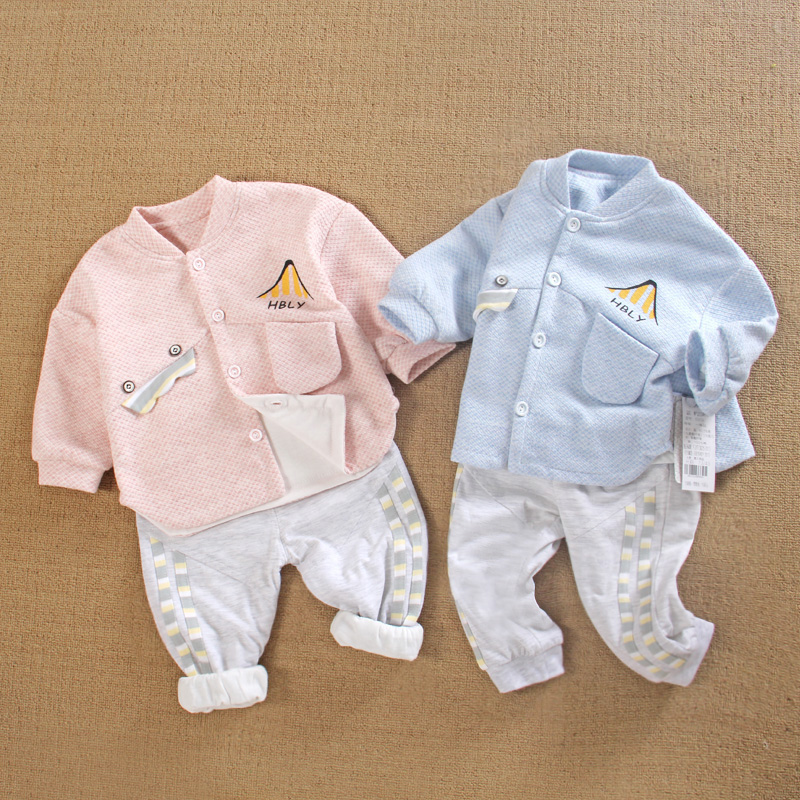 婴儿衣服两件套装小洋气男宝春秋装婴幼儿0一1岁半女宝宝季分体款