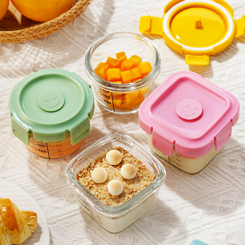 宝宝辅食盒玻璃可蒸煮蛋羹专用模具保鲜储存盒婴儿辅食碗工具全套