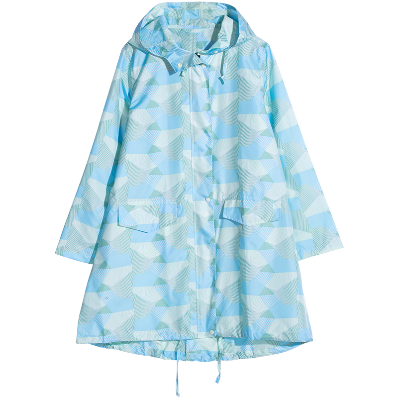 时尚北欧几何风衣式雨衣轻薄徒步旅行防大雨骑车户外便携防水外套