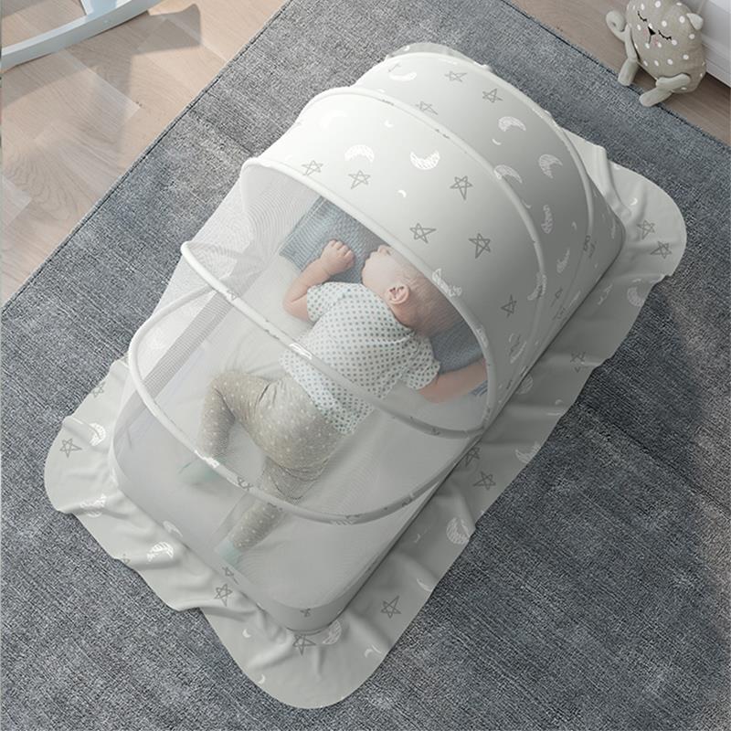 婴儿蚊帐罩宝宝小床全罩式防蚊罩蒙古包儿童可折叠通专用无底蚊帐