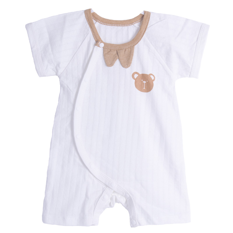 新生婴儿连体衣夏季薄款短袖纯棉婴幼儿套装夏天满月宝宝衣服夏装