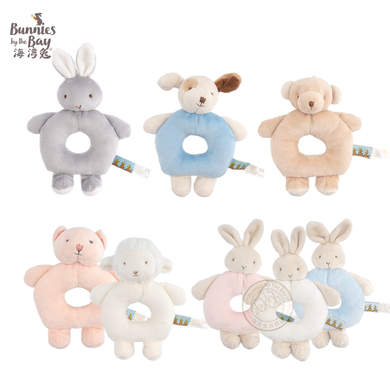 海湾兔Bunnies小羊兔子摇铃圈公仔毛绒安抚玩具新生婴儿礼物玩偶