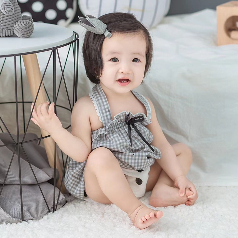 百天婴儿衣服夏季套装女宝宝连体衣可爱公主幼儿外出韩式周岁拍照