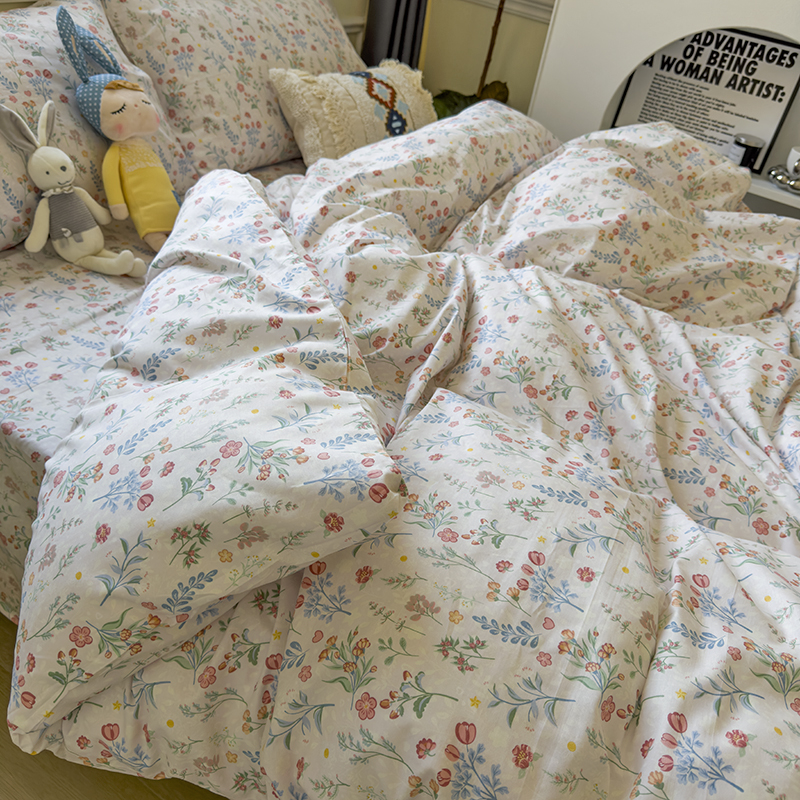 碎花小清新 纯棉单件床品集合 1.8m全棉学生宿舍床单被套床笠枕套
