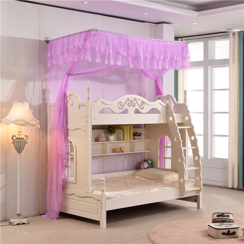子母床蚊帐 上下铺 儿童衣柜床 双层床一体 加高低 伸缩蚊帐落地