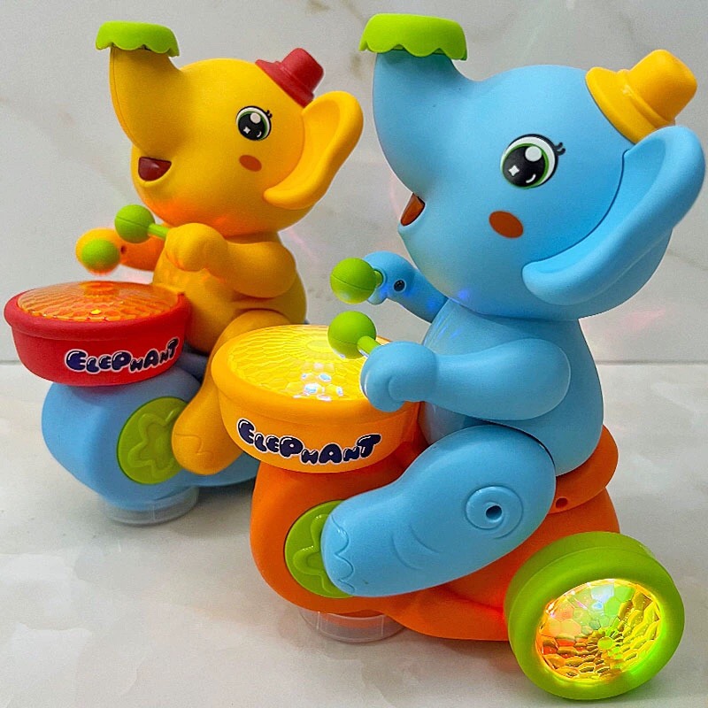 多功能悬浮吹球电动大象玩具儿童万向车小象打鼓吹球可充电玩具车