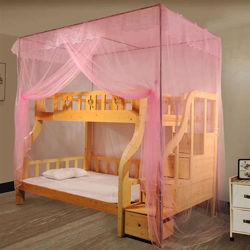 梯柜款子母床蚊帐一体式上下铺1.5米1.8梯形母子上下床儿童床蚊帐