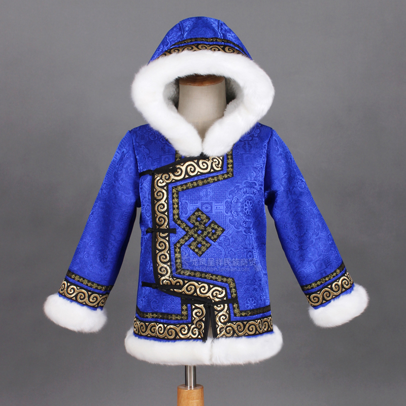 儿童蒙古袍男童生活装秋冬季日常装棉服外套蒙古族服男宝宝新年服