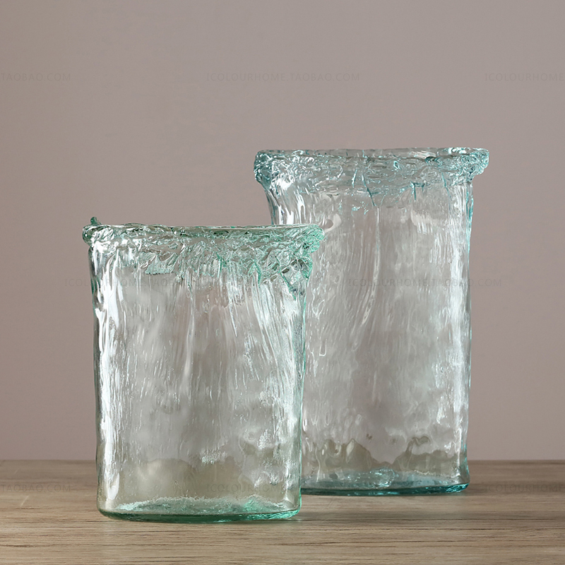 迦乐西班牙进口正品环保玻璃欧式简约花瓶轻奢高档椭圆形插花摆件