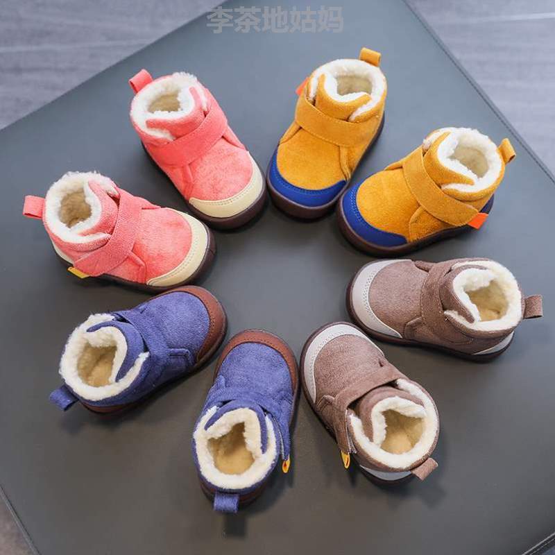 加绒!婴儿靴子靴步鞋学男童婴童短小童雪地新款冬季棉鞋2023宝宝