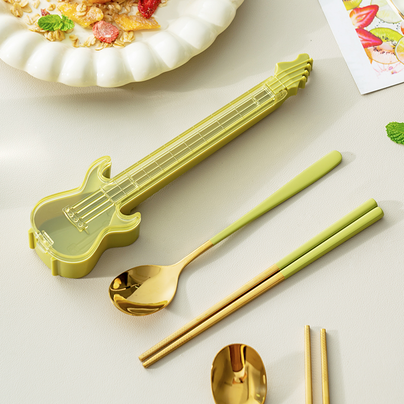 onlycook 便携餐具套装304不锈钢筷子勺子收纳盒创意外带筷勺学生