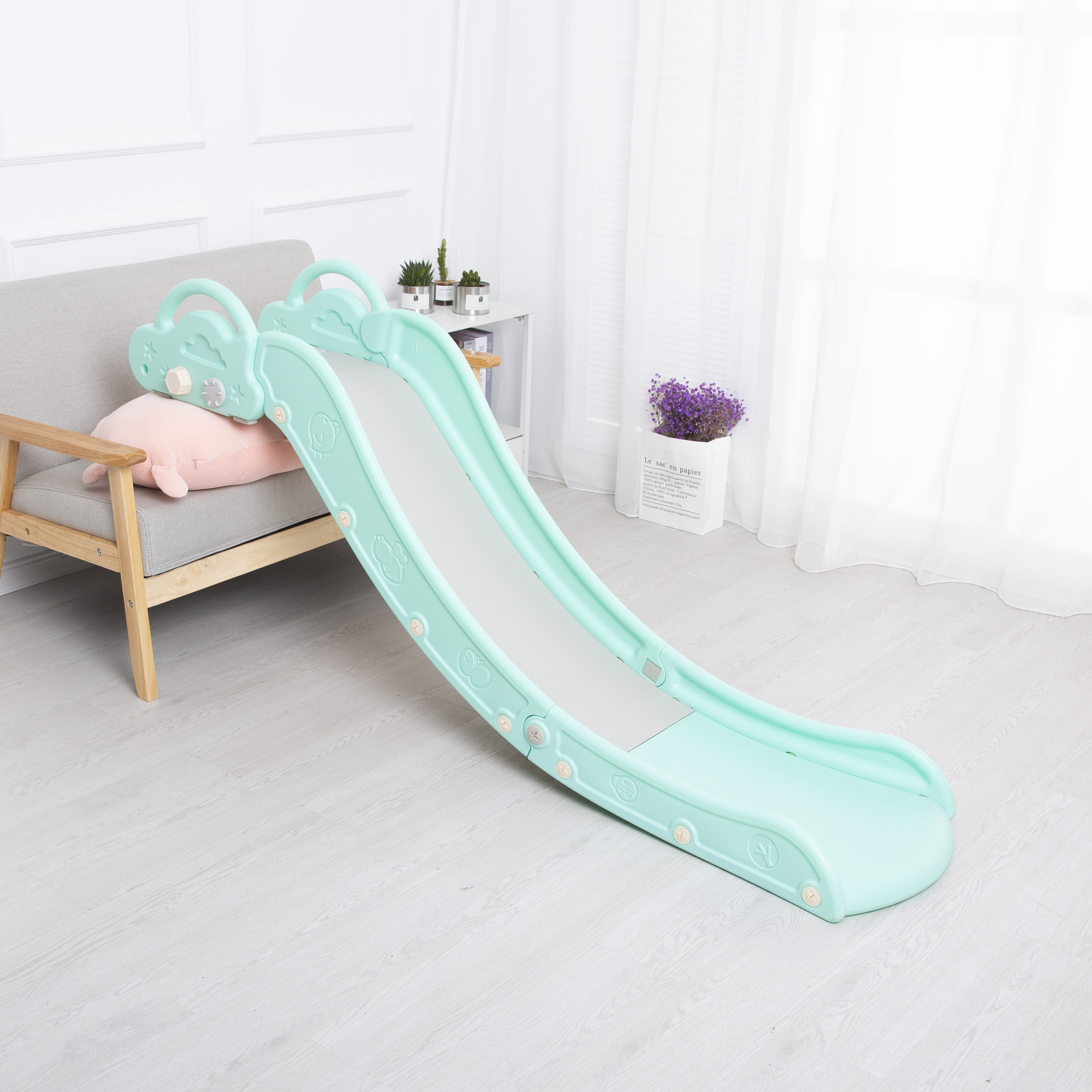 儿童室内家用滑梯板宝宝床上滑梯小型床沿沙发滑道玩具小孩游乐场