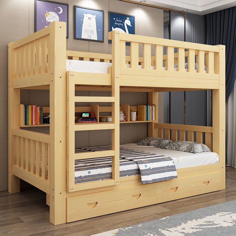 全实木双层床儿童床学生上下床高低床子母床成人床上下铺床宿舍床