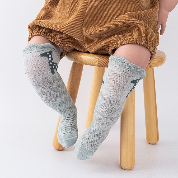 婴儿长筒袜纯棉儿童袜子夏季薄款透气网眼男女宝宝过膝休闲长筒袜