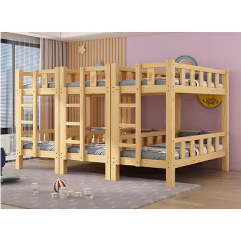 儿童子母床上下床双层床两层全实木高低床大人成年宿舍上下铺木床