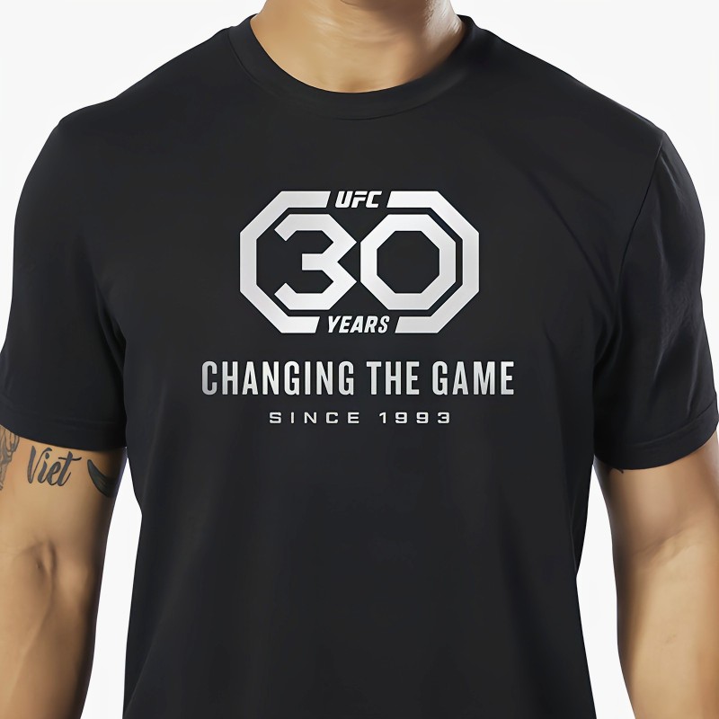 UFC三十周年纪念短袖 搏击拳击需限制格斗 MMA纯棉黑色运动T恤