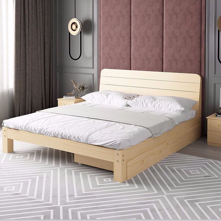 实木床现代简约主卧双人出租房床架加宽床儿童床经济型简易单人床