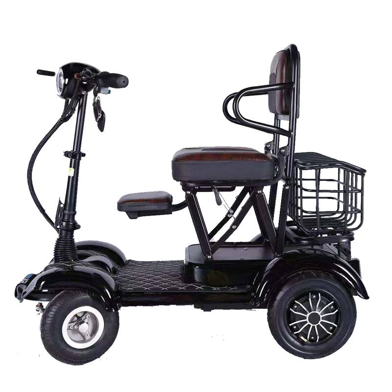 新款新品老人代步电动四轮带框折叠自行车成H人家用48v残疾人助力