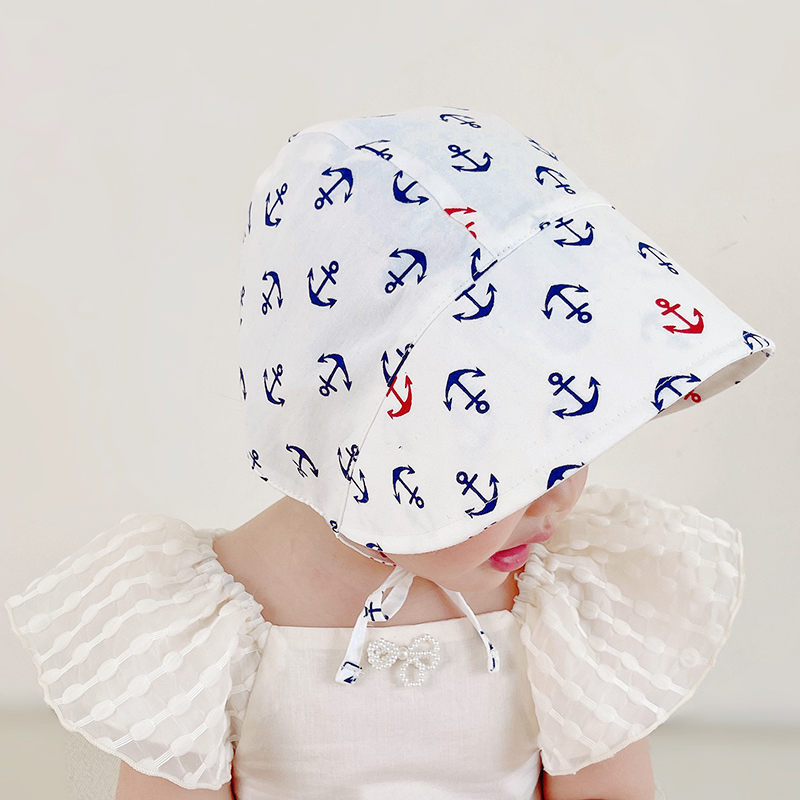 婴儿帽子遮阳帽夏季薄款大帽檐宝宝防晒帽太阳帽超萌可爱外出凉帽