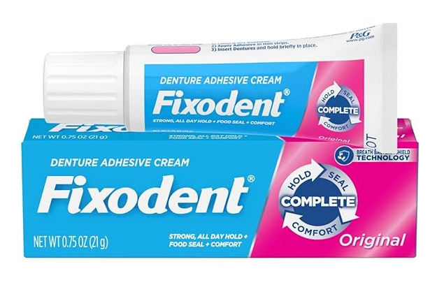 美国Fixodent假牙固齿剂固定假牙稳固剂义齿黏合剂霜21克
