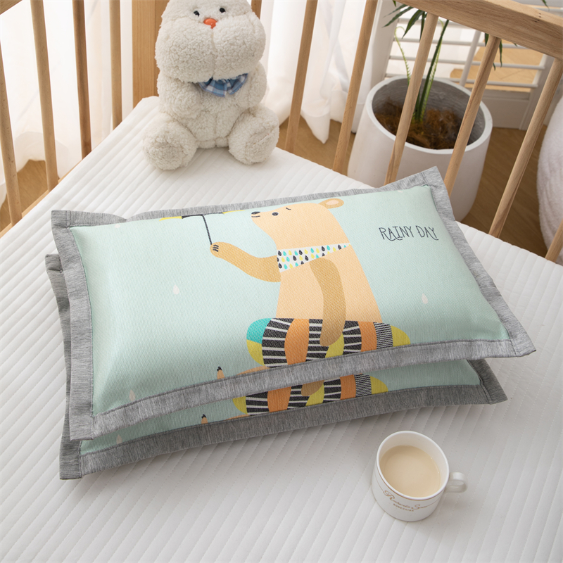 婴幼儿童0-6-12夏季冰丝凉感卡通荞麦枕学生枕头/只枕头枕芯