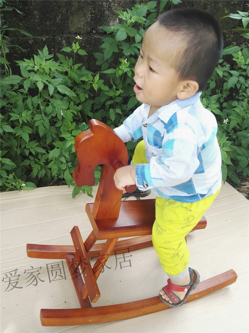 宝宝实木制儿童摇摇马椅玩具童车大号两用组合幼儿园新年礼物包邮