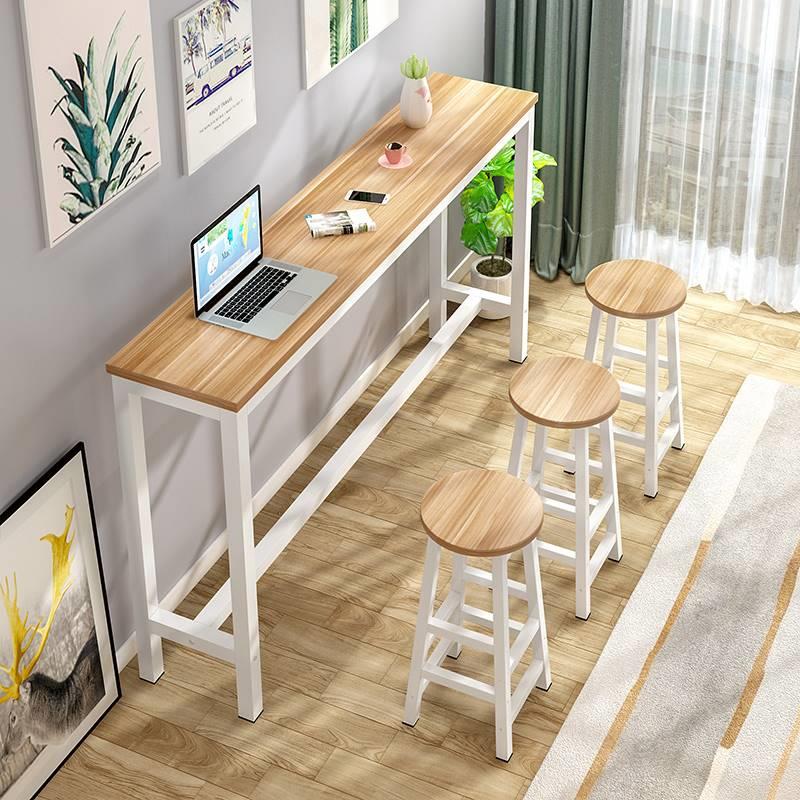 香港包邮吧台桌简易靠墙商用窄桌子家用长条桌奶茶店桌椅组合高脚