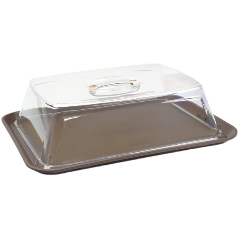 上菜传菜托盘带盖透明保温食品盖防尘罩餐厅月子会所塑料防滑餐盘