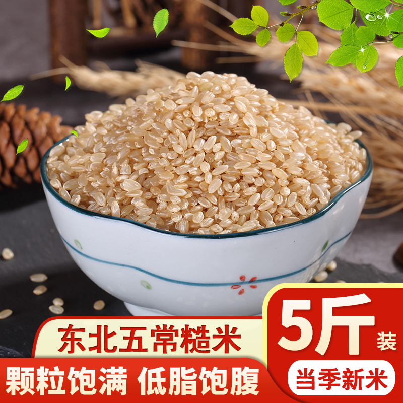 东北五常糙米新米5斤 玄米 农家发芽米 粗胚芽米健身糙米五谷杂粮