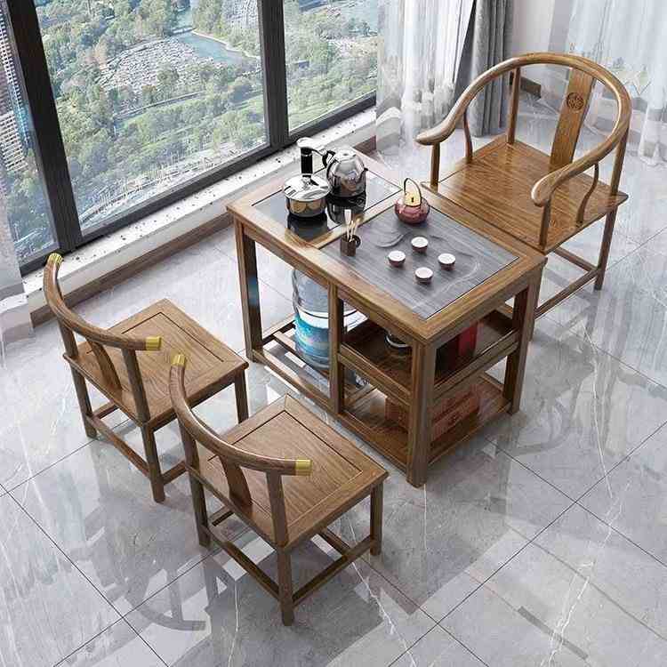 新中式阳台实木茶桌椅组合茶壶家用泡茶茶几烧水一体茶台茶具套装