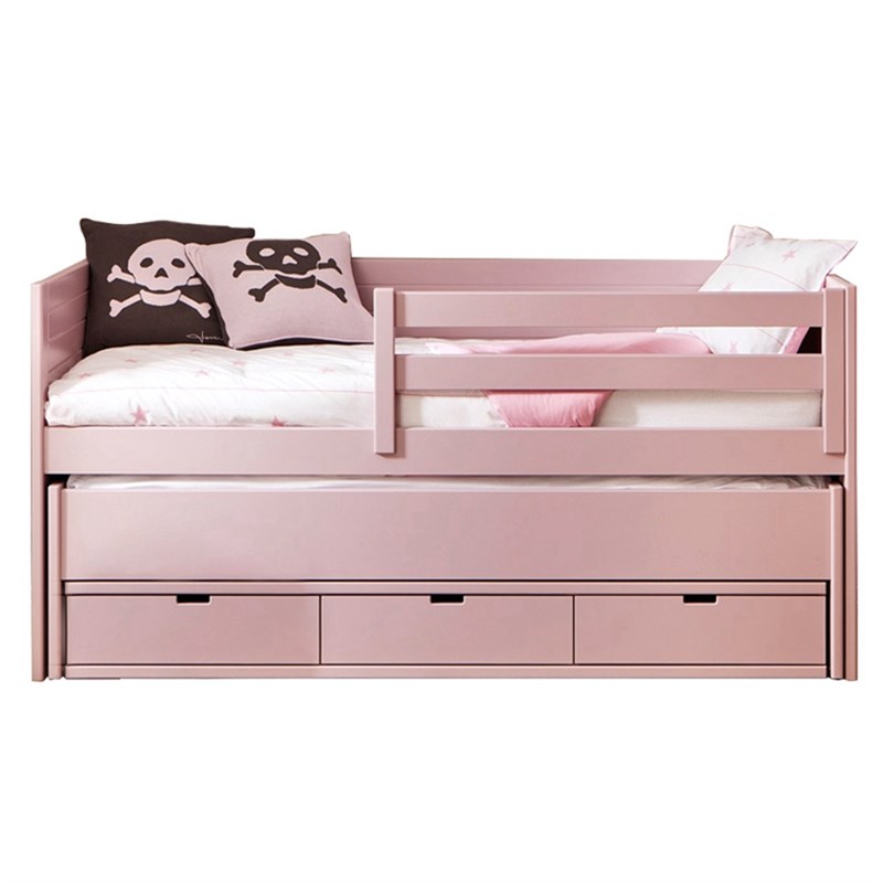 速发美式全实木儿童半高床双层组合床带储物柜高低床子母床可定制