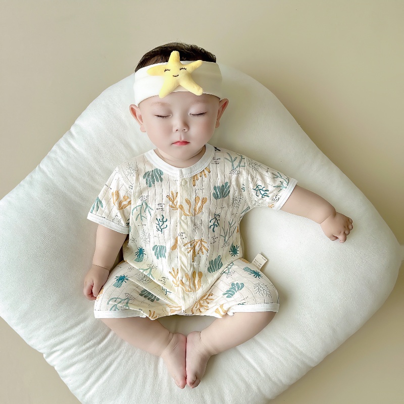 班杰威尔新生儿连体衣夏季婴儿纯棉衣服宝宝包屁衣爬服睡衣0-1岁
