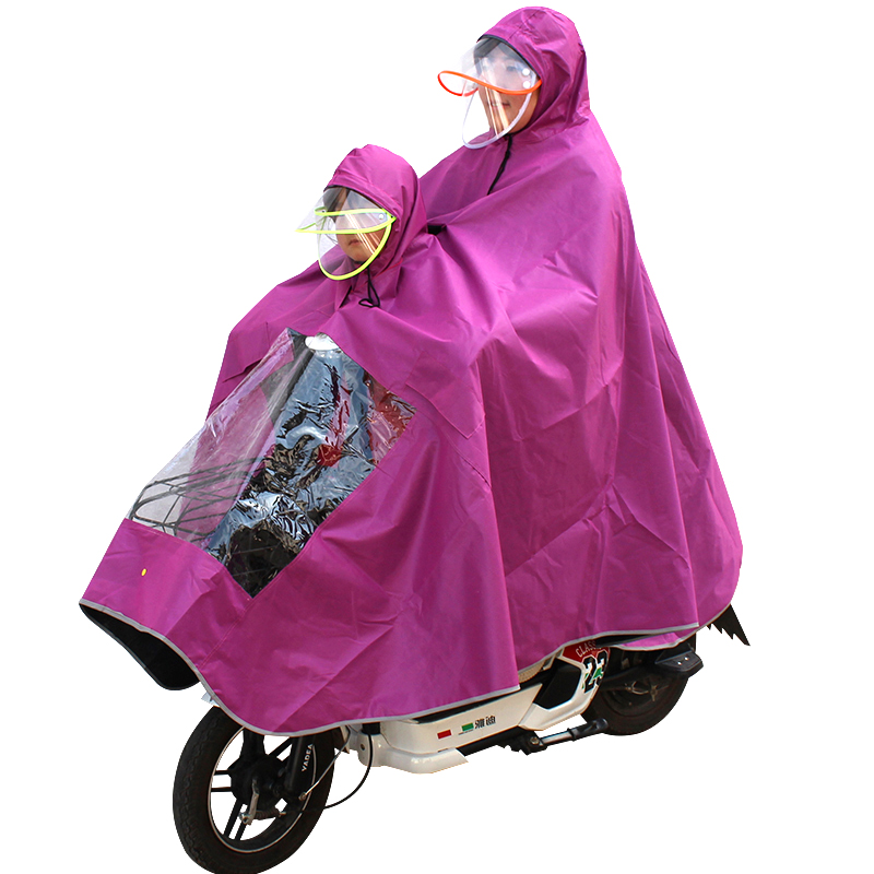 推荐母子儿童亲子双人小孩雨衣电动车自行车电瓶车摩托车加大加厚