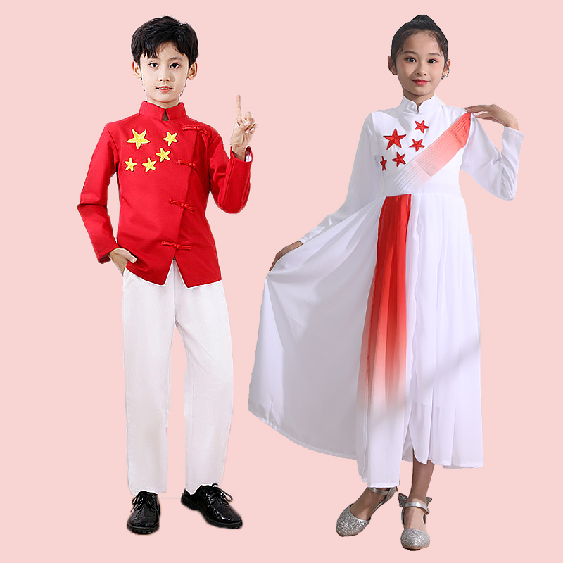 儿童演出服中小学生大合唱服诗歌朗诵中国风钢琴主持人礼服表演服