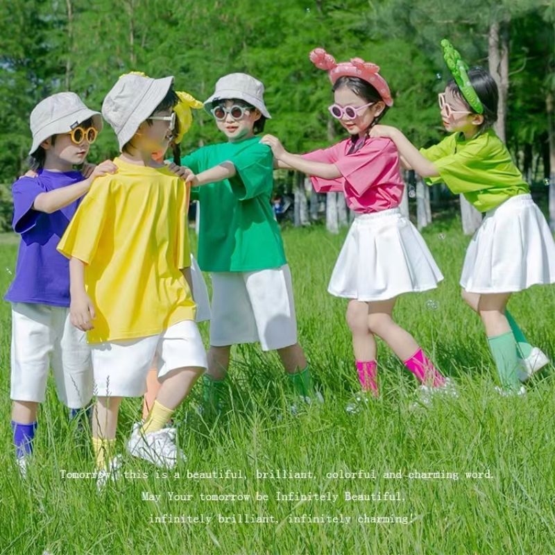 六一儿童演出服装幼儿园班服大合唱毕业照T恤小学生啦啦队表演服