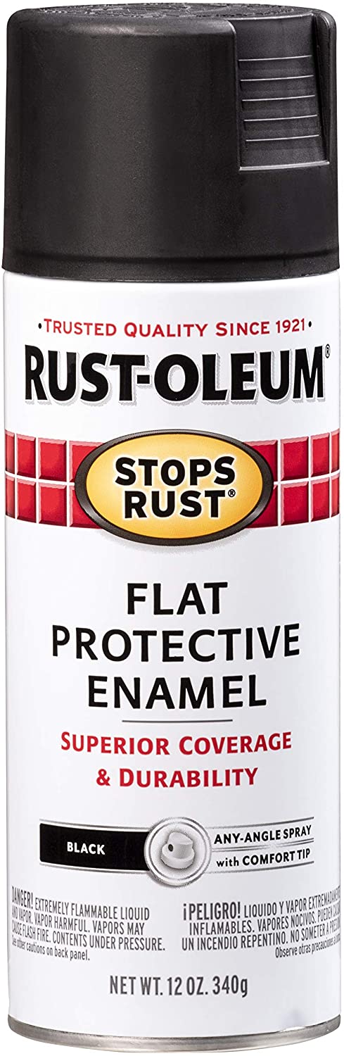 现货Rust-Oleum 7776830-6PK Stops Rust Spray PaintFlat Black