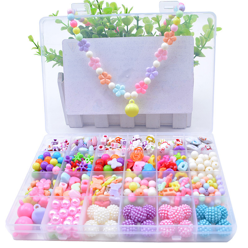 母亲节diy手工串珠儿童玩具女孩幼儿园手链制作材料包穿珠子益智