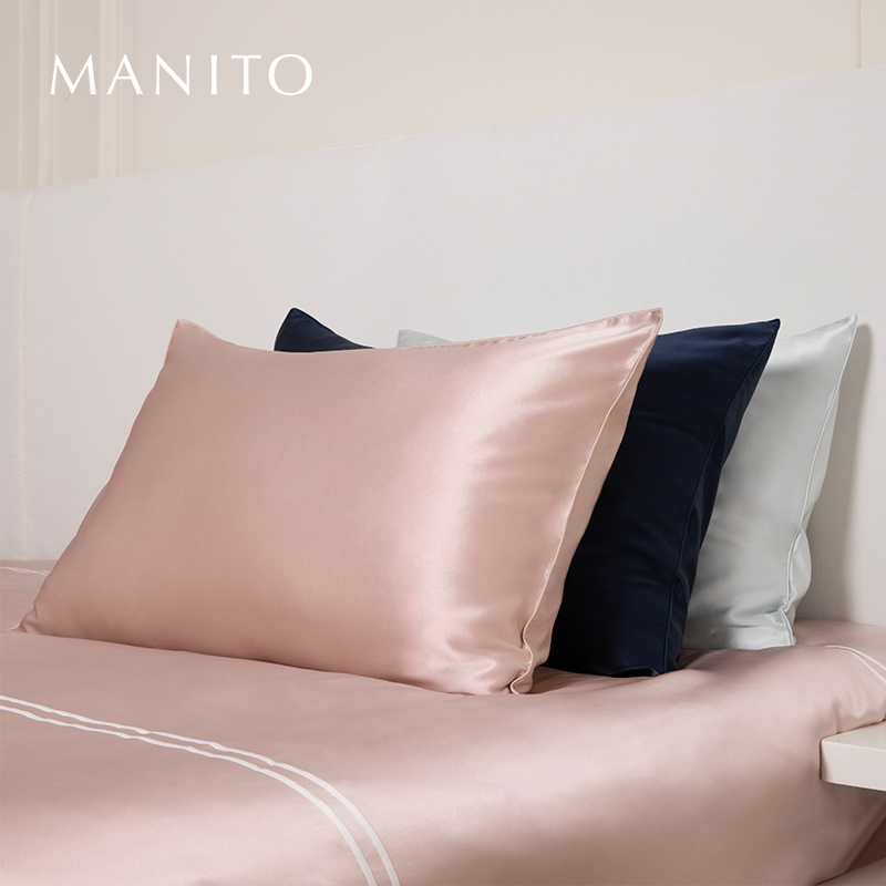 MANITO/曼尼陀玻尿酸真丝枕套舒适丝滑透气桑蚕丝床品枕头套高级