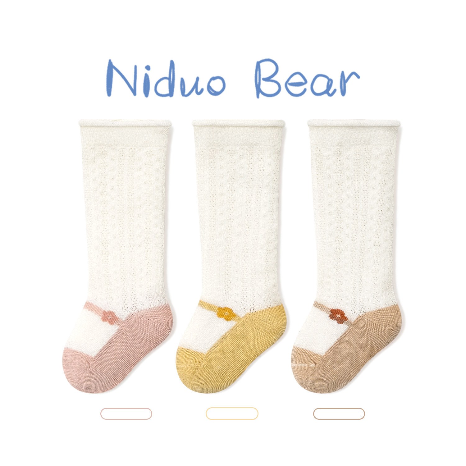 尼多熊2023婴儿长筒袜夏季薄款棉袜松口无骨婴幼儿袜超萌女宝宝袜