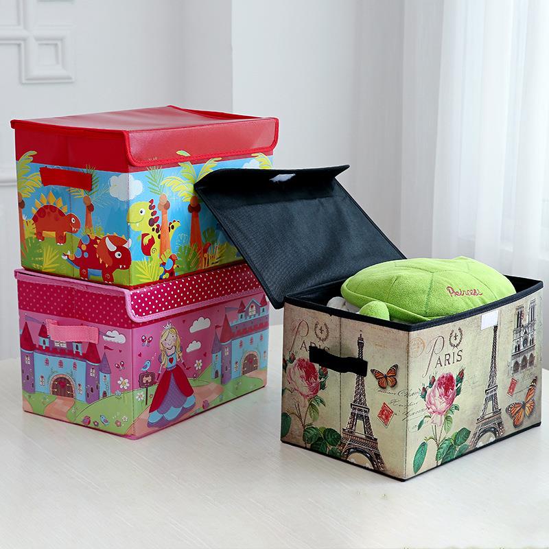 家居用品儿童收纳箱卡通玩具储物箱衣物整理箱汽车图案覆膜收纳箱