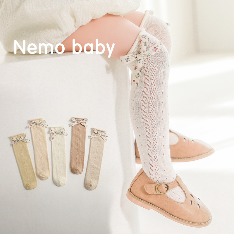 新款婴儿袜子夏季薄款网眼新生儿宝宝袜精梳棉碎花超薄女儿童袜