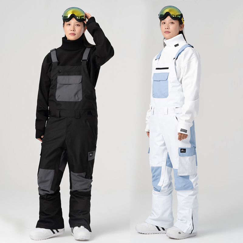 锐岩22新款滑雪背带裤耐磨防水保暖单板滑雪服男女连体滑雪裤装备