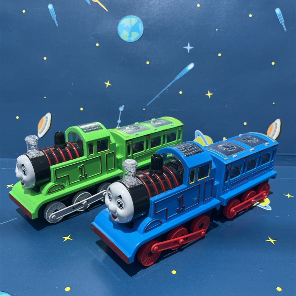 托马撕玩具车宝宝1一3-6岁男女孩儿童带车厢灯光音乐万向轮小火车