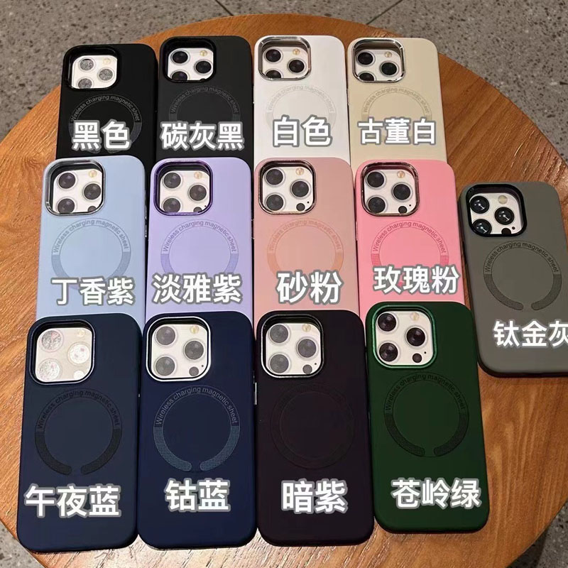 卡仕系列适用于iPhone15磁吸手机壳苹果14液态硅胶13PROMAX纯色保护套