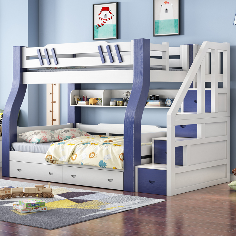 上下铺木床双层全实木儿童床多功能高低床成年双人床橡木子母床