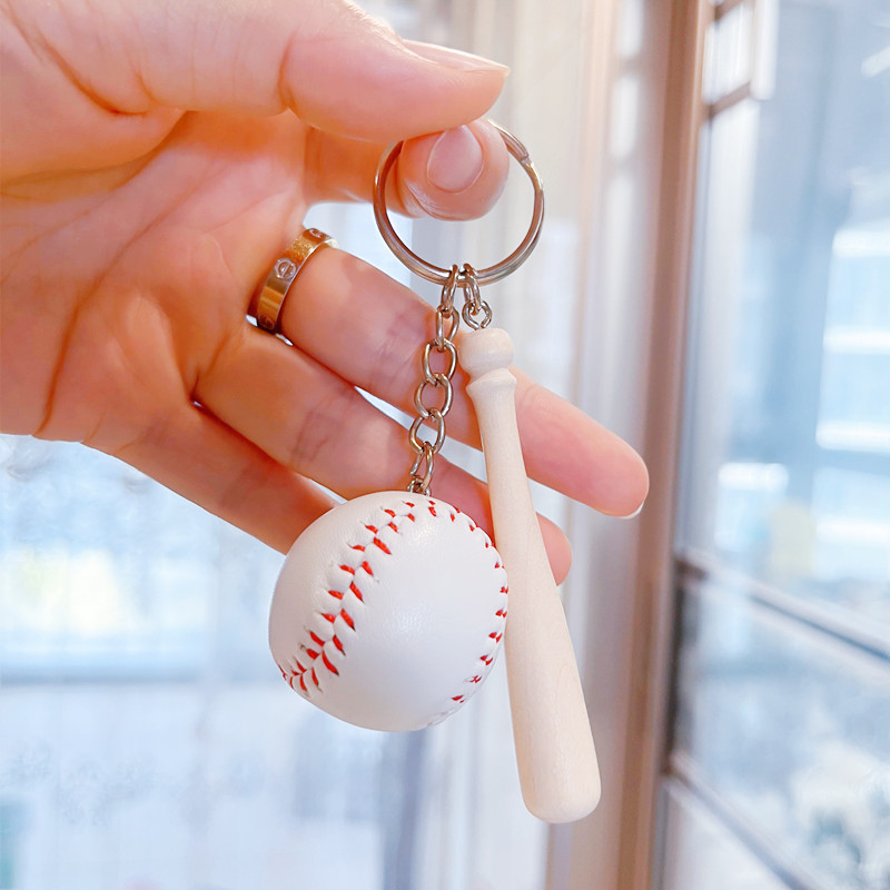 爆款棒球钥匙扣挂件垒球手套钥匙扣体育棒垒球
