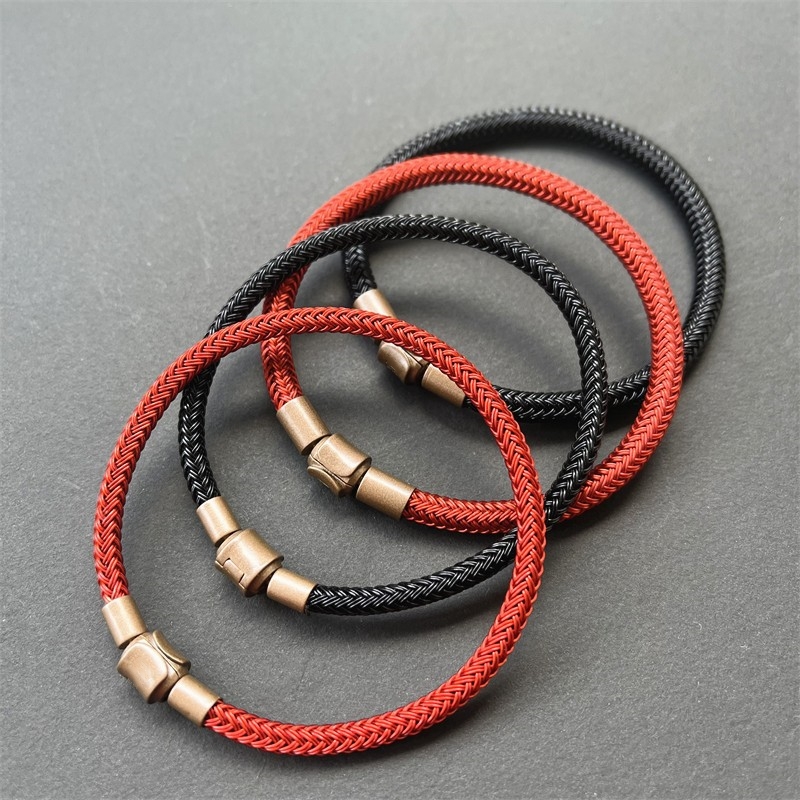 4/5毫米粗款不绣钢丝绳手绳穿转运珠红绳手链适用于周生家串珠