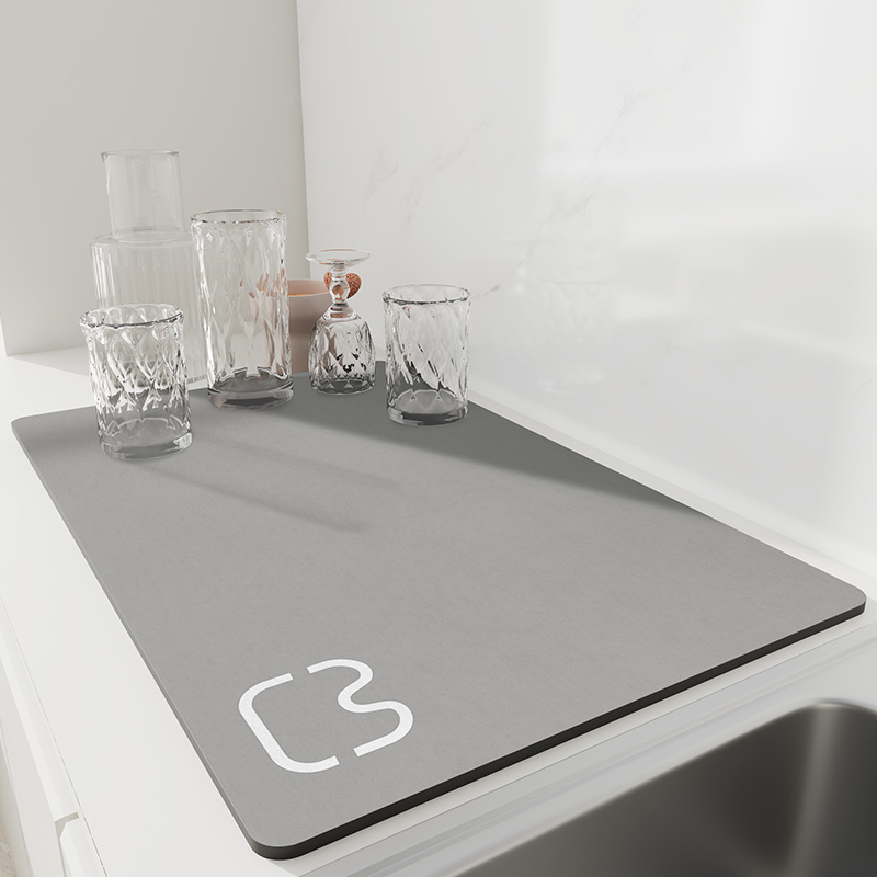 厨房台面吸水防霉垫子软硅藻泥吧台桌面餐具干燥R杯垫洗手台沥水