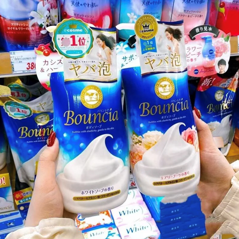 现货~日本 COW牛乳石碱沐浴露泡沫牛奶花香味瓶装/替换装蓝色金色