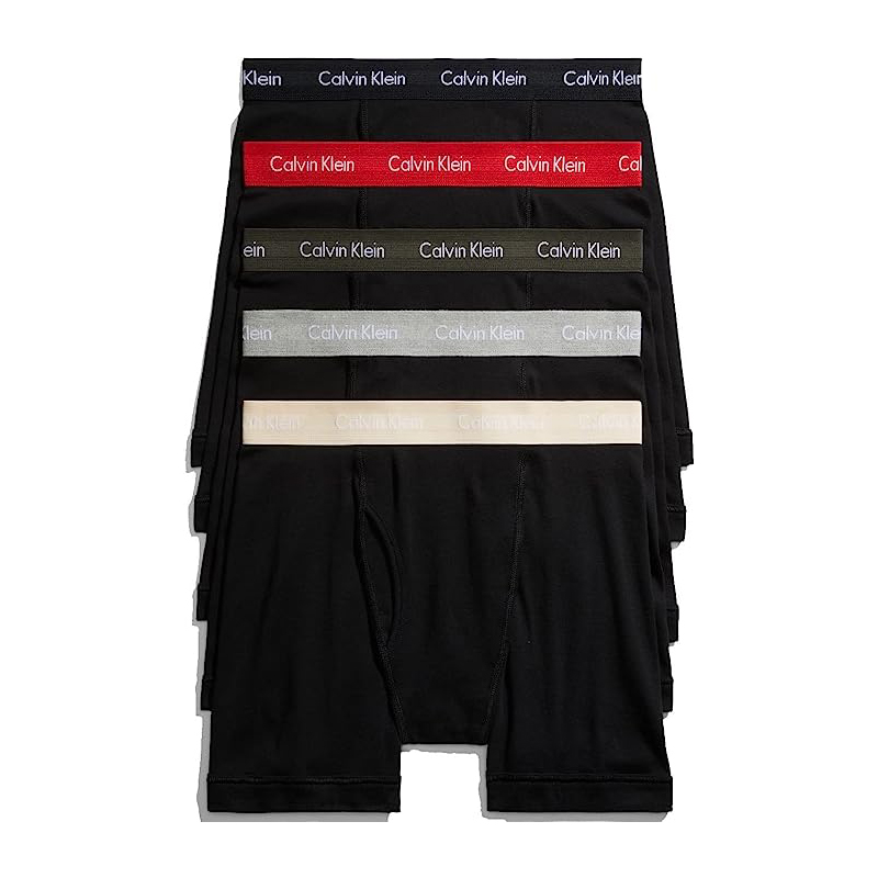 美版正品Calvin Klein卡文克莱 CK男士弹性平角短裤四角内裤5条装